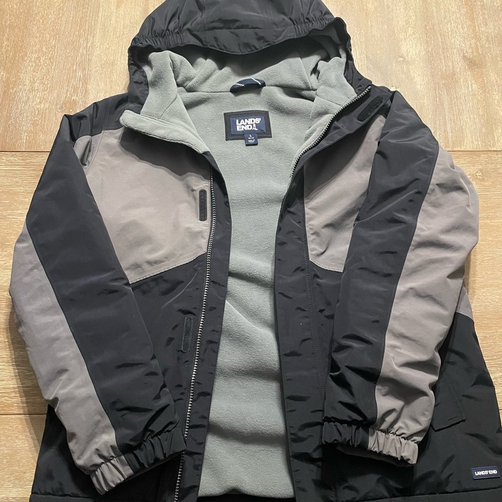 Lands' End Boys Black and Gray Jacket